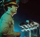 Colonel Gaddafi speaking in 1977