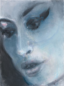 Amy Winehouse portrait, Amy-Blue, by Marlene Dumas