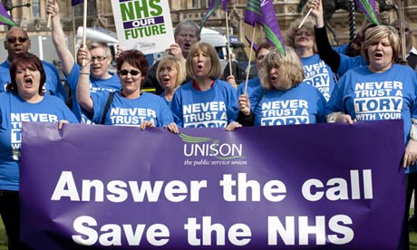Unison protest against the NHS changes