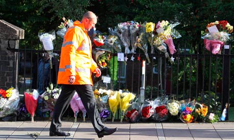 Flowers at scene where Mark Duggan died
