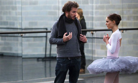 Darren Aronofsky directing Natalie Portman on the set of Black Swan