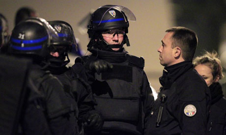 Elite French police at the scene of the Mohamed Merah siege in Toulouse.