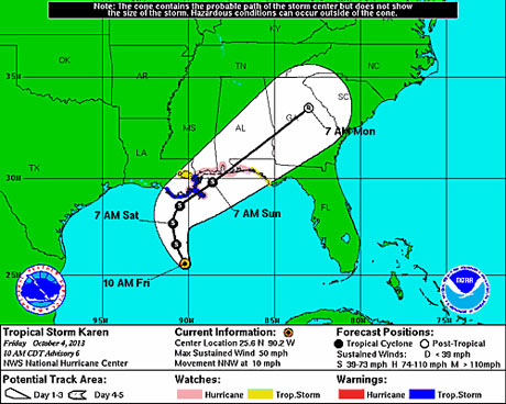 Tropical storm Karen: a perfect symbol of 2013's flat hurricane season ...