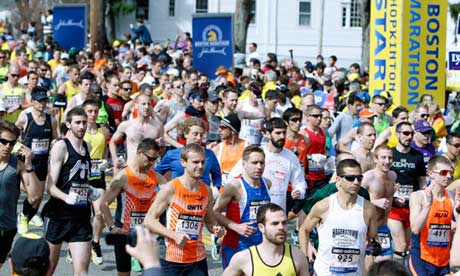 Boston marathon runners
