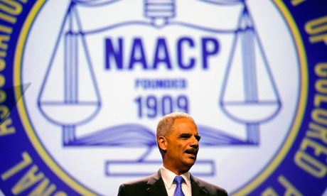 Eric Holder addresses the NAACP conference