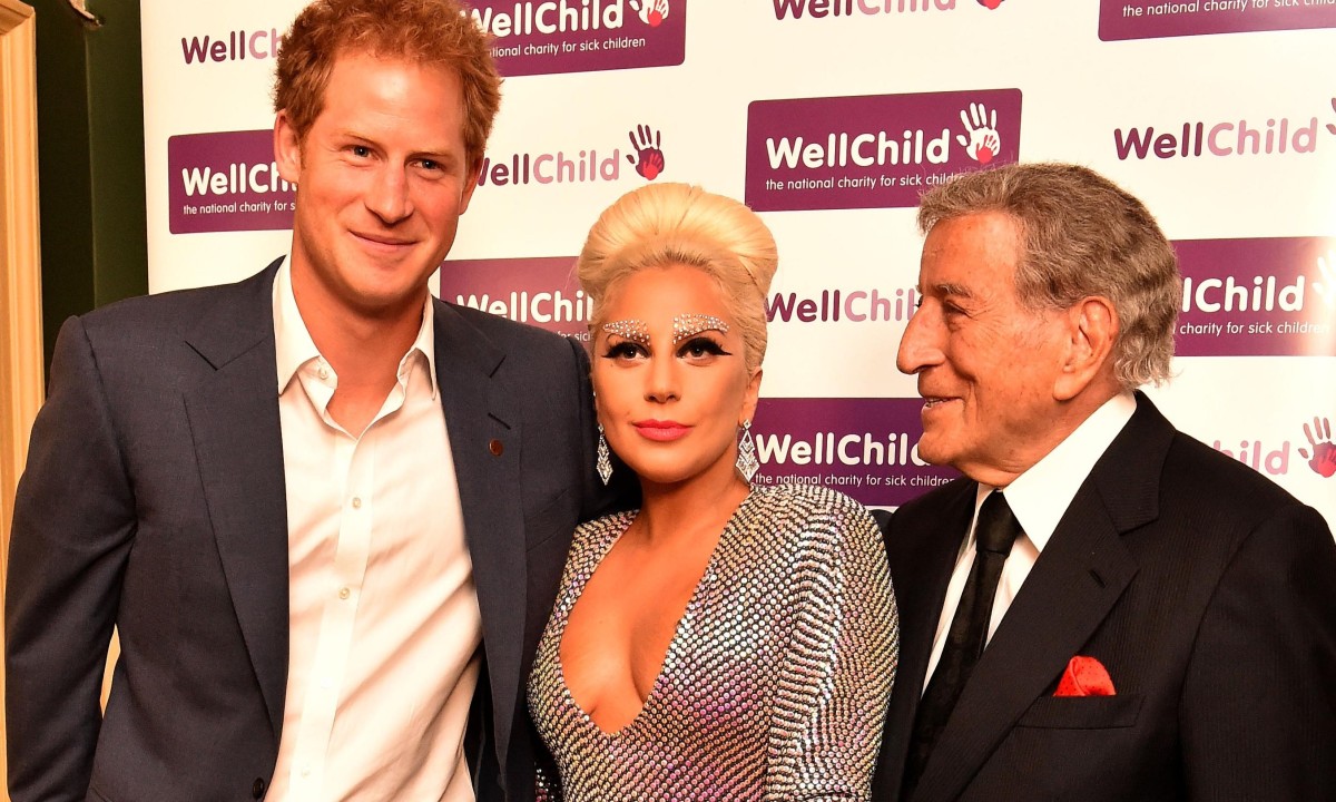Prince Harry meets Lady Gaga before London charity concert – video