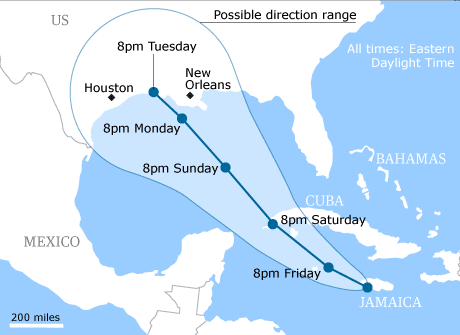 Map - Hurricane Gustav