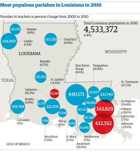 Louisiana Population Density Map Brande Susannah 4088