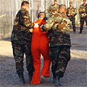 A prisoner arrives at Guantanamo Bay