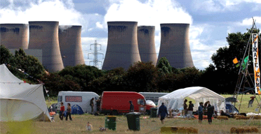 The climate change protest camp near Drax power station in north Yorkshire