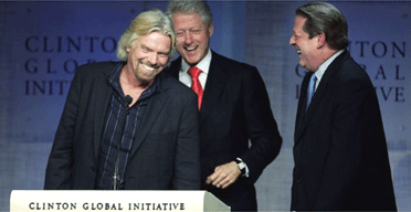 Richard Branson, Bill Clinton and Al Gore at the Clinton Global Initiative meeting in New York