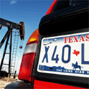 An SUV at a Texan oil field