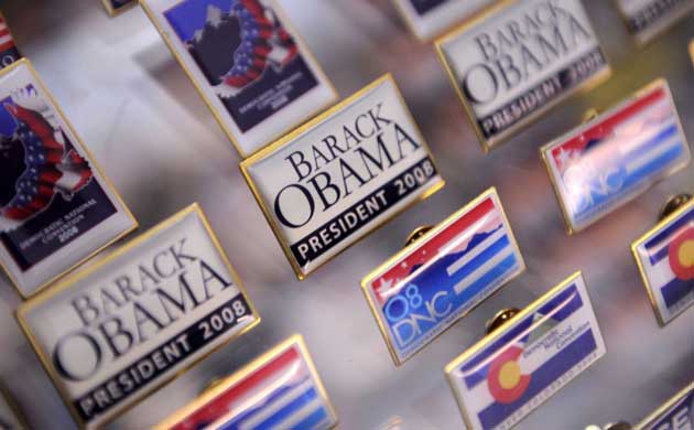 democratic convention, pins, merchandise, barack obama