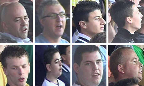 Fans sought by police over indecent chanting against Sol Campbell. Photograph: Hampshire police/PA