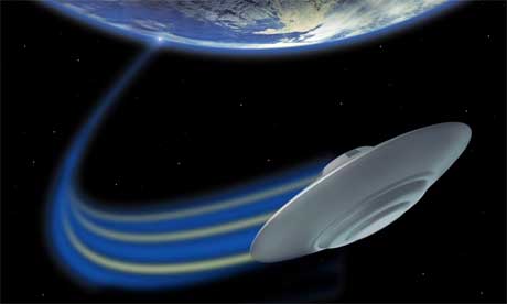 UFO leaving Earth