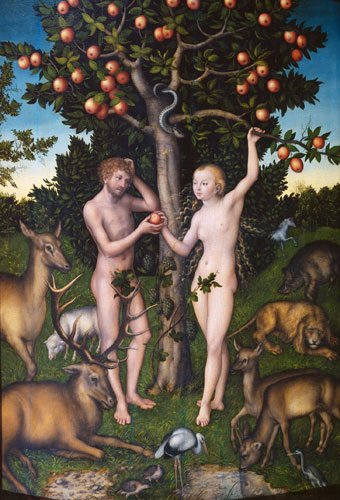 Gallery Writers/ Courtauld: Lucas Cranach the Elder ‘Adam and Eve’, 1526 