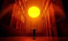 Olafur Eliasson's art installation 'The Weather Project' in the Turbine Hall of the Tate Modern