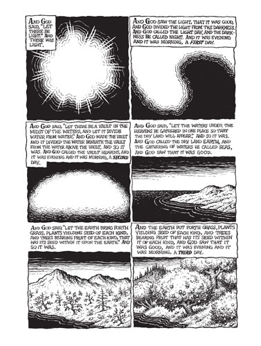 R Crumb's Genesis: Second page of The Book Of Genesis illustrated By R Crumb.      