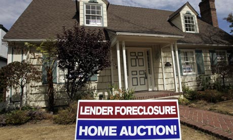 A home advertised for sale at a foreclosure auction in California