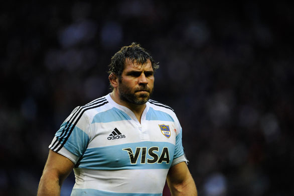 England v Argentina: Argentine prop Martin Scelzo isn't too happy being subbed in the 2nd half