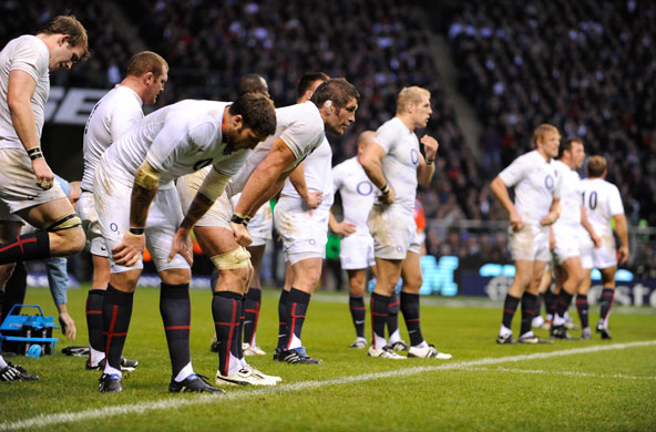 England v All Blacks: The England players are dejected following Cowan's try