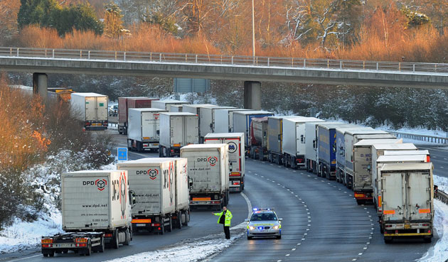 Eurostar delays: Freight traffic is held on the M20 motorway