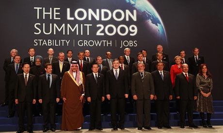 G20 members gather for a group portrait