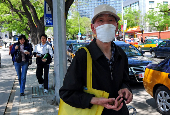 Swine flu masks: Beijing