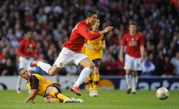 Man Utd v Arsenal: Ronaldo and Gibbs
