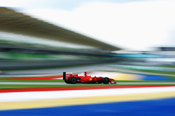 Sport: 24 hours: Kimi Raikkonen of Ferrari during practice for the Malaysian