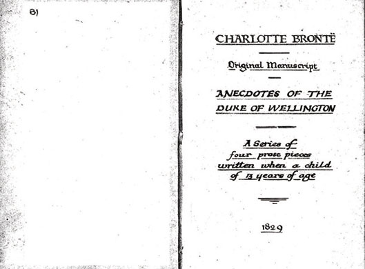 British Library archive: Charlotte Bronte manuscript of Anecdotes of the Duke of Wellington