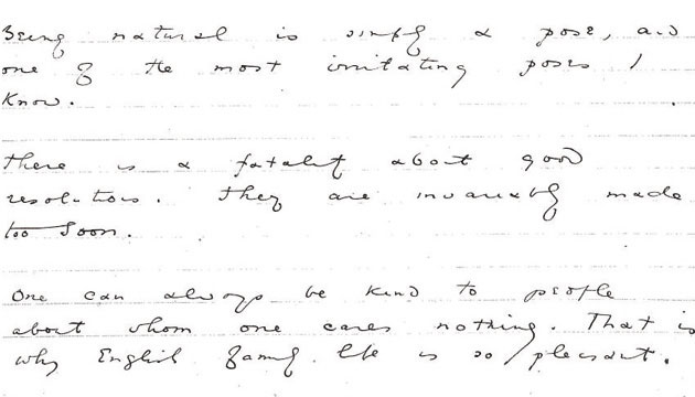 British Library archive: Quote from Oscar Wilde's Phrases and Philosophies