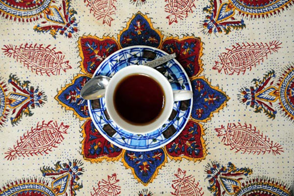 Iran: Tea in the desert town of Yazd in Iran