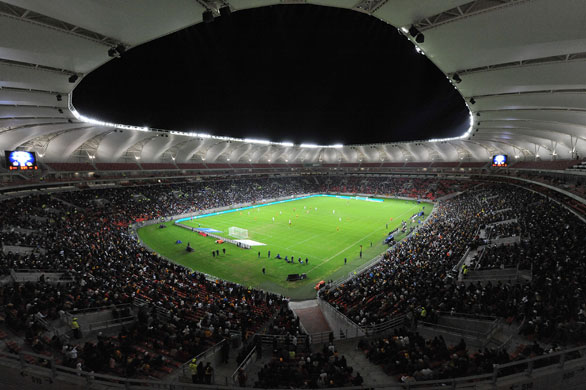 South Africa World Cup: A view of the Nelson Mandela Bay Stadium in Port Elizabeth in South Africa