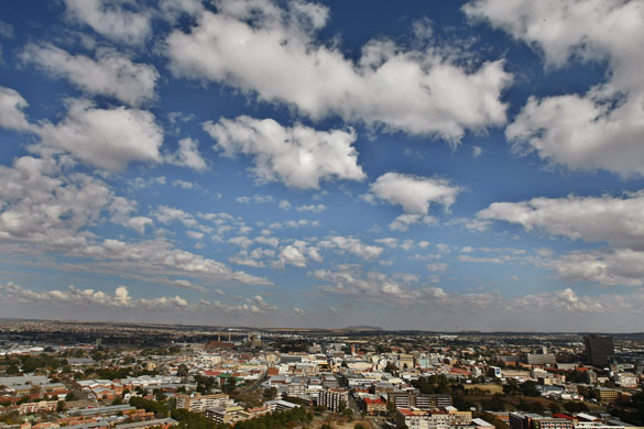 South Africa World Cup: A view from Naval Hill of central Bloemfontein, South Africa