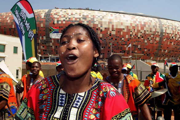 South Africa World Cup: The new 2010 football stadium in Johannesburg, South Africa