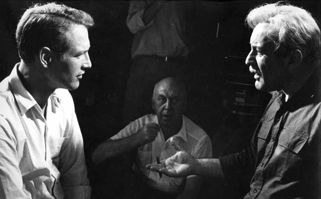 Paul Newman: Paul Newman on a film set