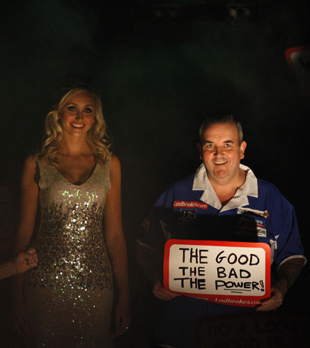 24sport: Phil Taylor during the walk on at his PDC World Championship Quarter-Final 