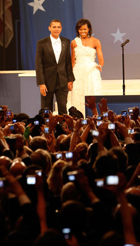 Rise of the camera-phone: President Barack Obama and First Lady Michelle Obama