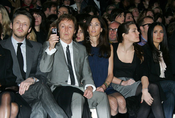 Rise of the camera-phone: Paul McCartney on the front row at daughter Stella's autum/winter 2009 show