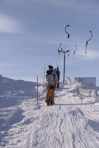 UK skiing: Tow rope in Weardale, Northumberland