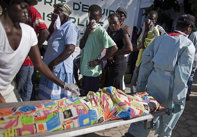 Cholera in Haiti: The body of a man who, according to doctors, died of cholera