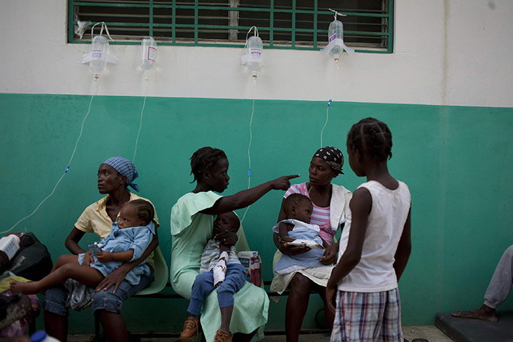 Cholera in Haiti: Children receive medical treatment at the hospital of Marchand-Desaline