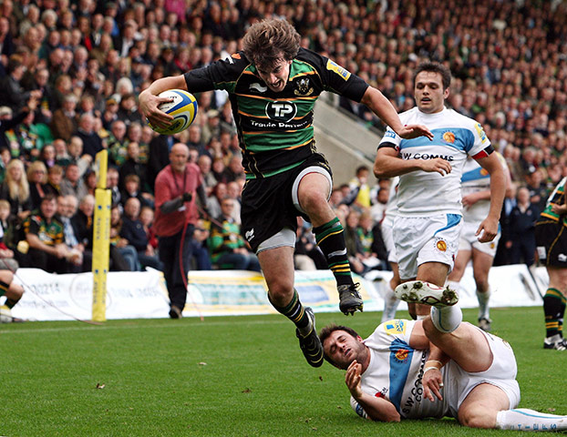 Heineken preview: Northampton's Lee Dickson skips out of the tackle by Exeter's Mark Foster