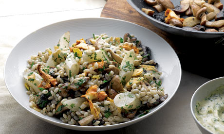 Mushrooms with salsify and barley