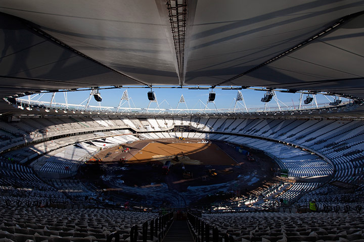Olympic Site: The Olympic Stadium nears completion for London 2012