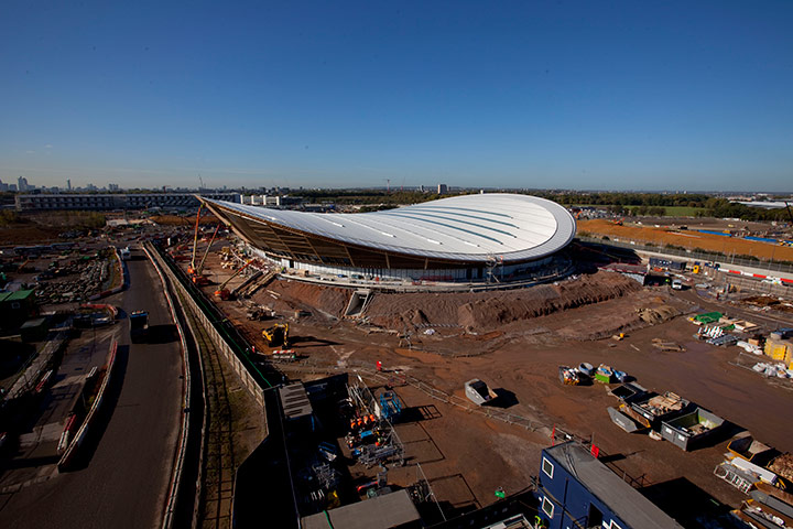 Olympic Site: The Velodrome nears completion for London 2012
