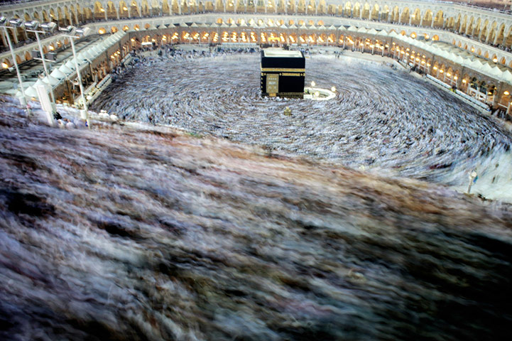 Hajj Pilgrimage: Muslim pilgrims perform the final walk around the Kaaba