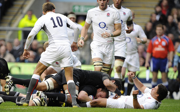 England v All Blacks: Kieran Read goes over to score the 2nd All Black try