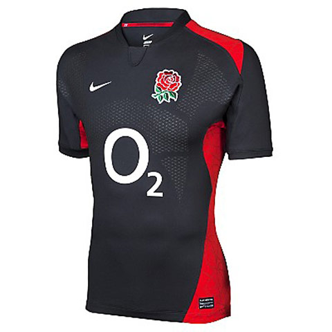 England Rugby Kits: England Rugby Authentic Change Shirt 2010/11 - Anthracite